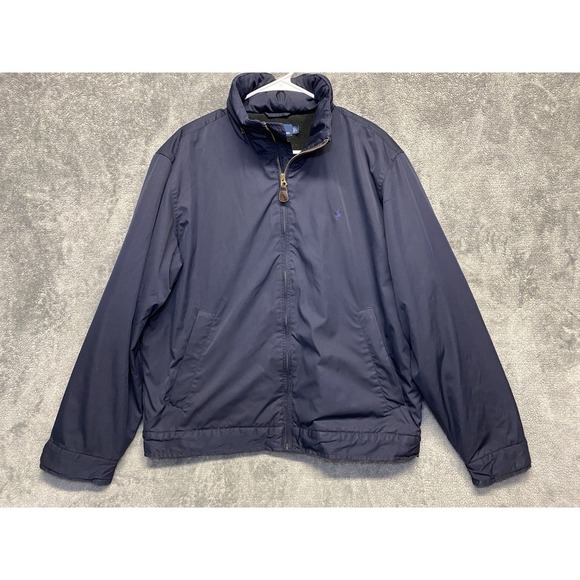 Polo Ralph Lauren Navy Vintage Fleece Lined Jacket Men's Size Large - Picture 1 of 16